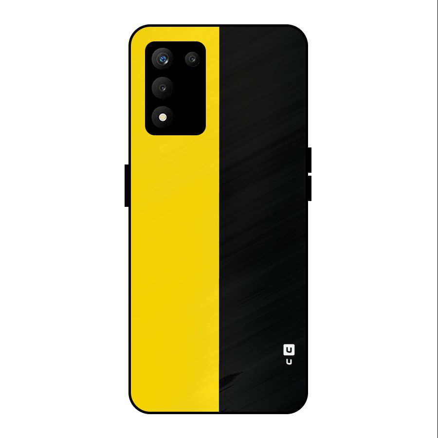 Yellow Black Super Minimalistic Metal Back Case for realme 9 5G SE