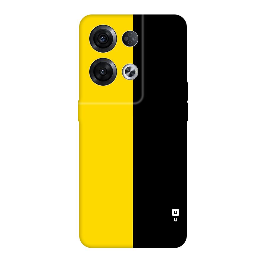 Yellow Black Super Minimalistic Original Polycarbonate Back Case for Oppo Reno8 Pro 5G
