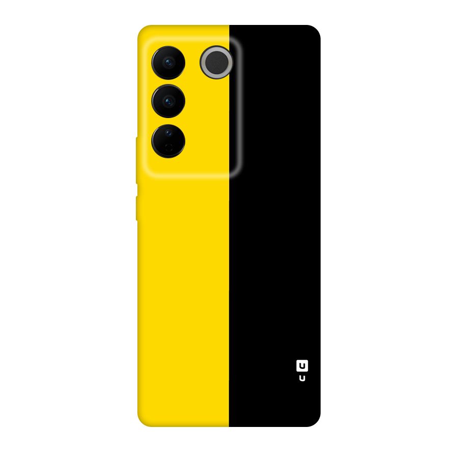 Yellow Black Super Minimalistic Original Polycarbonate Back Case for Vivo V27