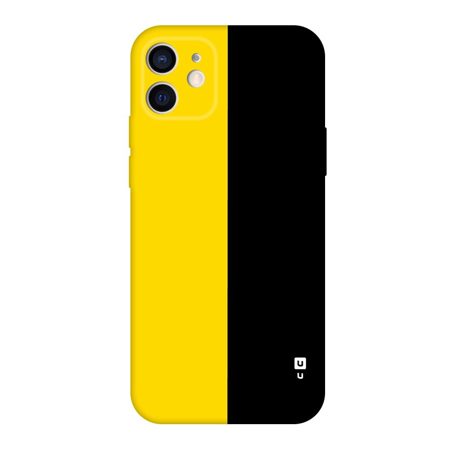 Yellow Black Super Minimalistic Original Polycarbonate Back Case for iPhone 12