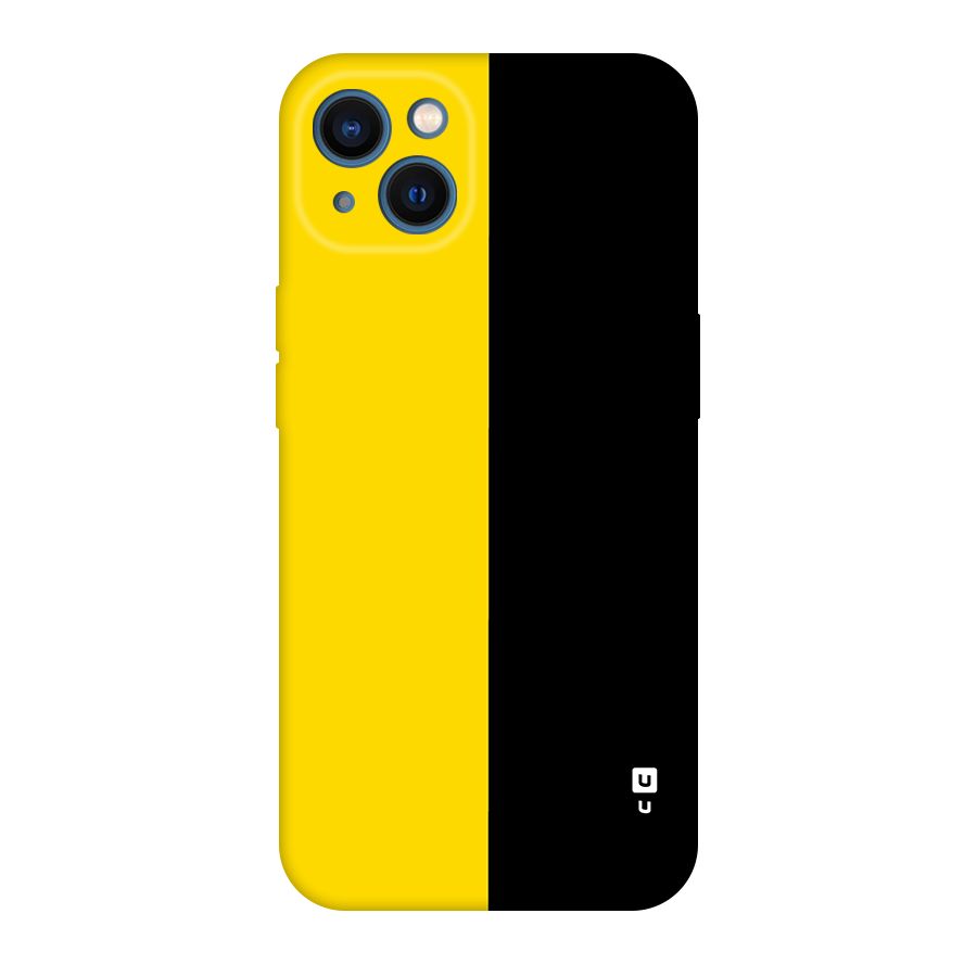Yellow Black Super Minimalistic Original Polycarbonate Back Case for iPhone 13