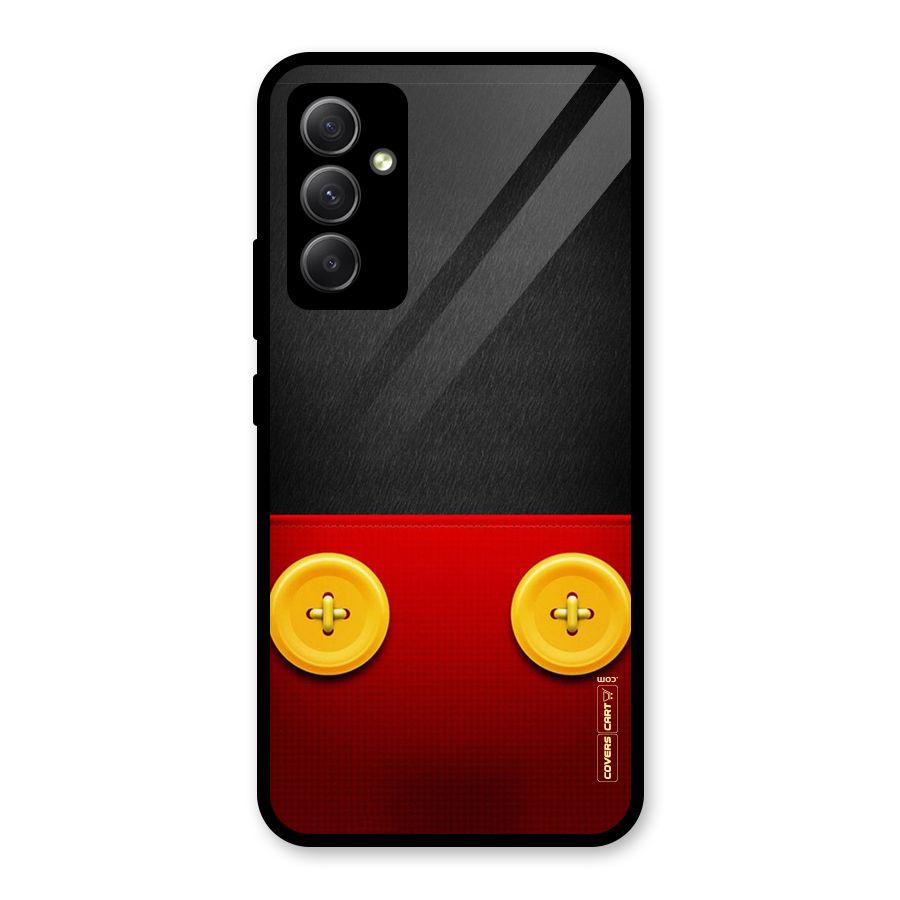 Yellow Button Glass Back Case for Galaxy A34