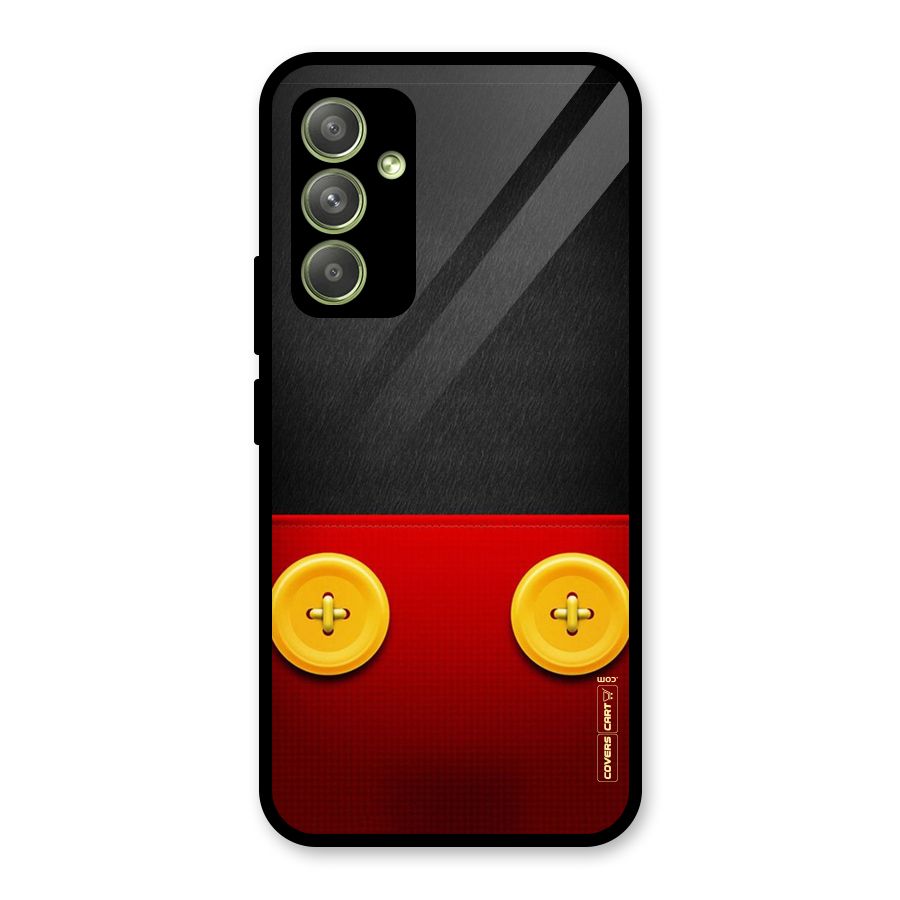 Yellow Button Glass Back Case for Galaxy A54