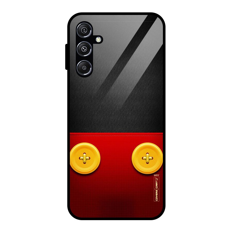 Yellow Button Glass Back Case for Galaxy M34 5G