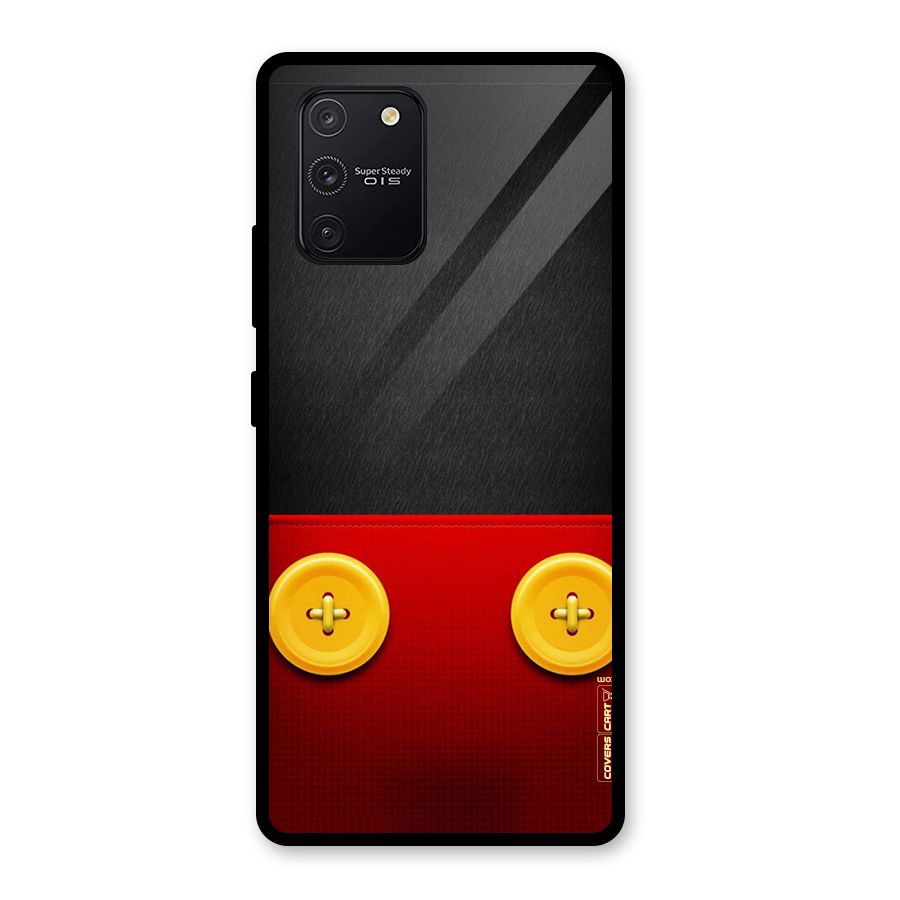 Yellow Button Glass Back Case for Galaxy S10 Lite