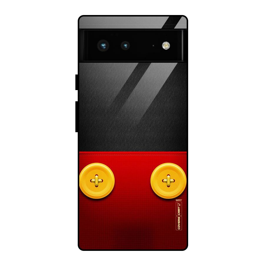 Yellow Button Glass Back Case for Google Pixel 6
