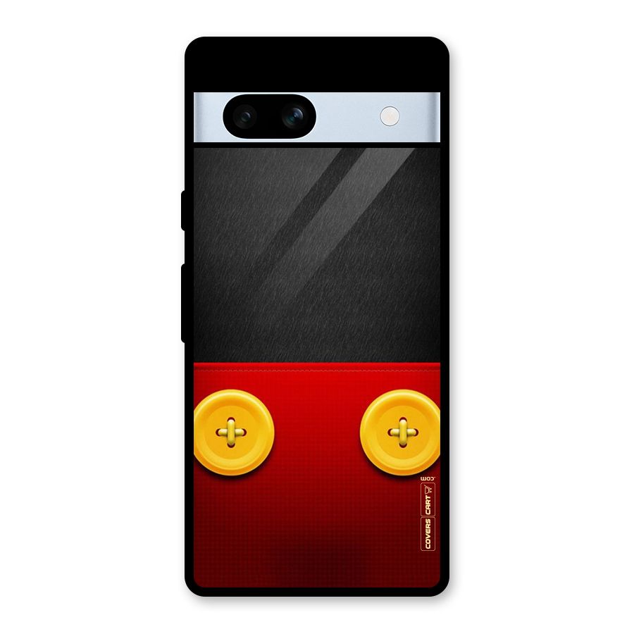 Yellow Button Glass Back Case for Google Pixel 7a