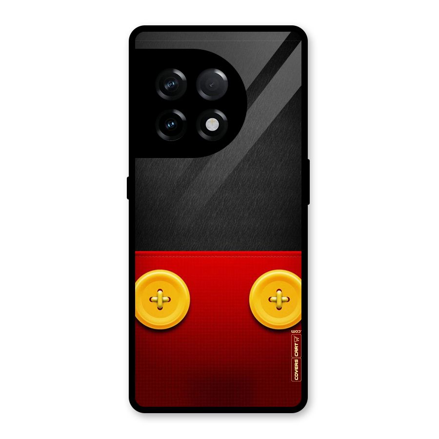 Yellow Button Glass Back Case for OnePlus 11R