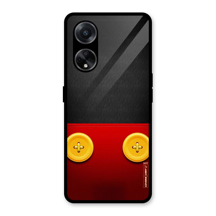 Yellow Button Glass Back Case for Oppo F23