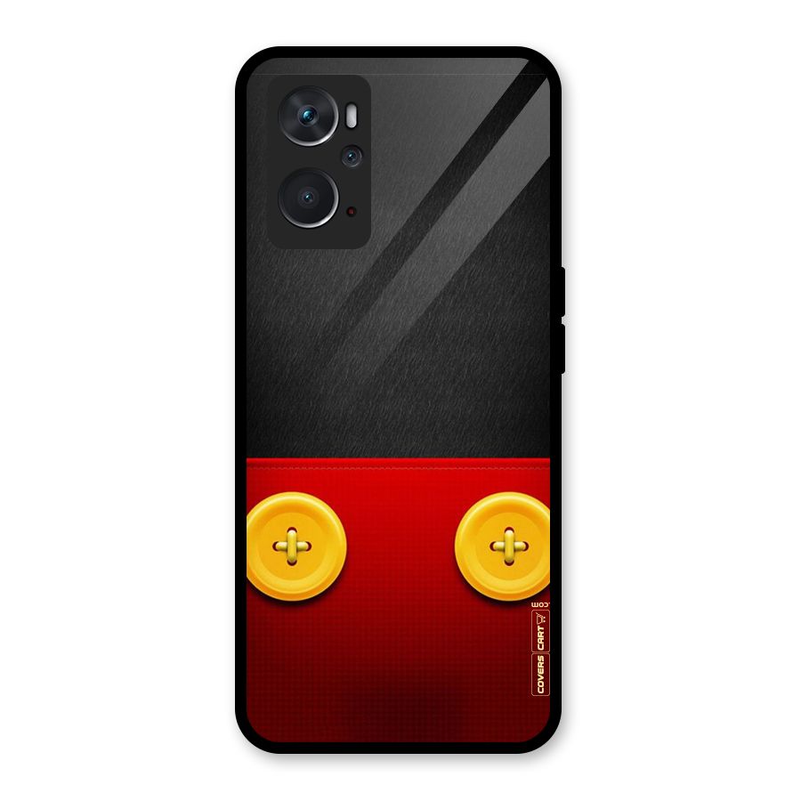 Yellow Button Glass Back Case for Oppo K10 4G
