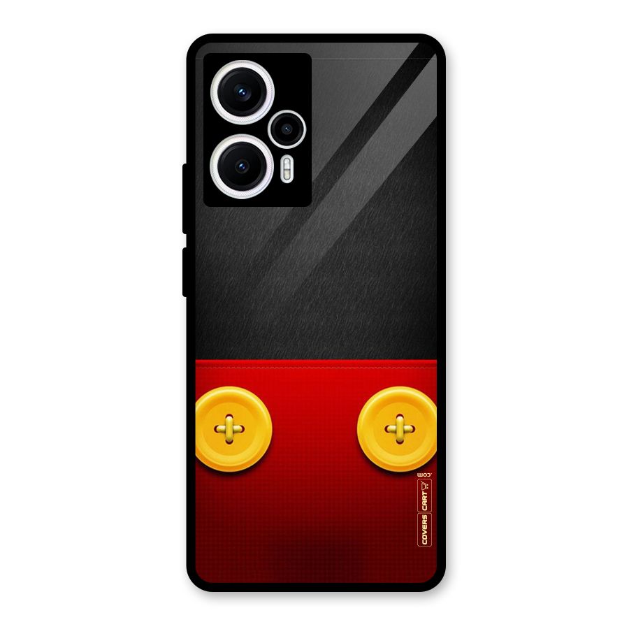 Yellow Button Glass Back Case for Poco F5