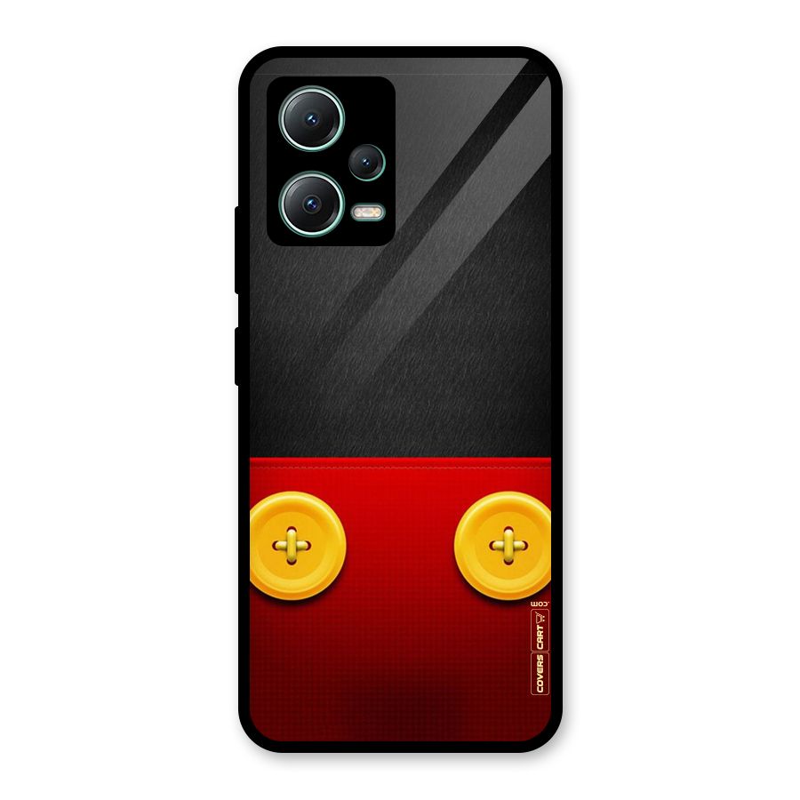 Yellow Button Glass Back Case for Poco X5