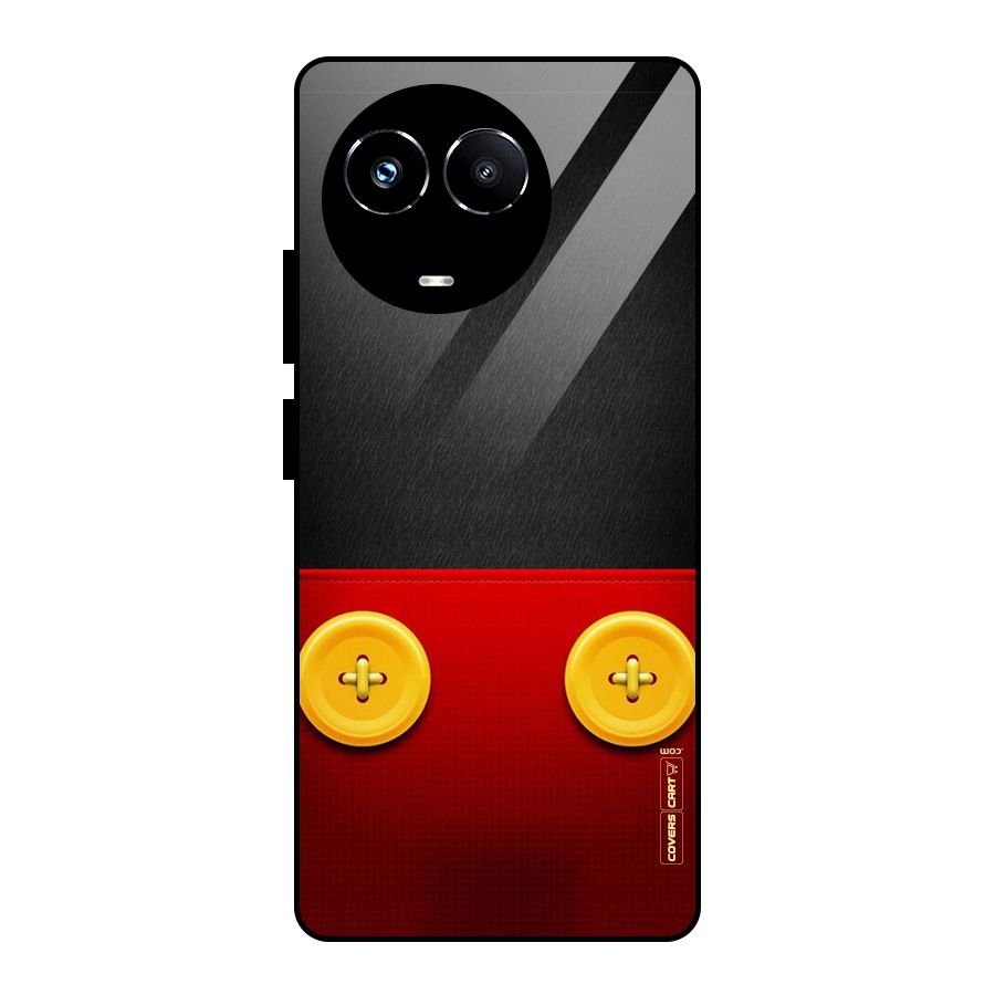 Yellow Button Glass Back Case for Realme 11X