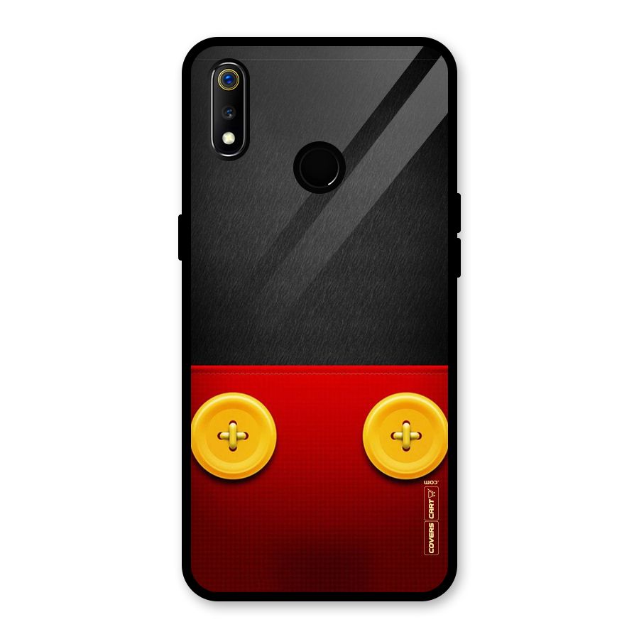 Yellow Button Glass Back Case for Realme 3i