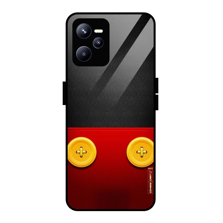 Yellow Button Glass Back Case for Realme C35