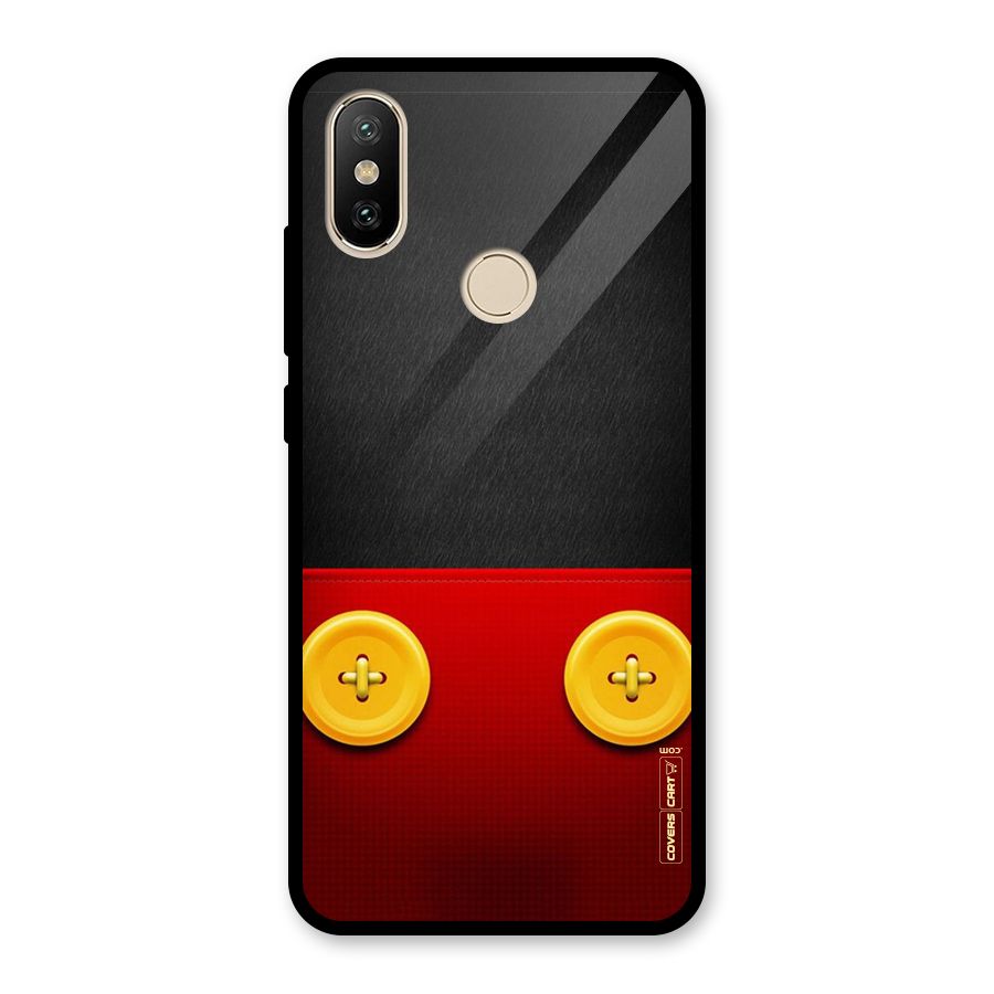 Yellow Button Glass Back Case for Redmi A2