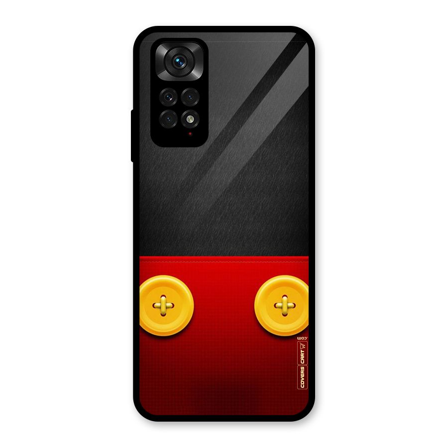Yellow Button Glass Back Case for Redmi Note 11S