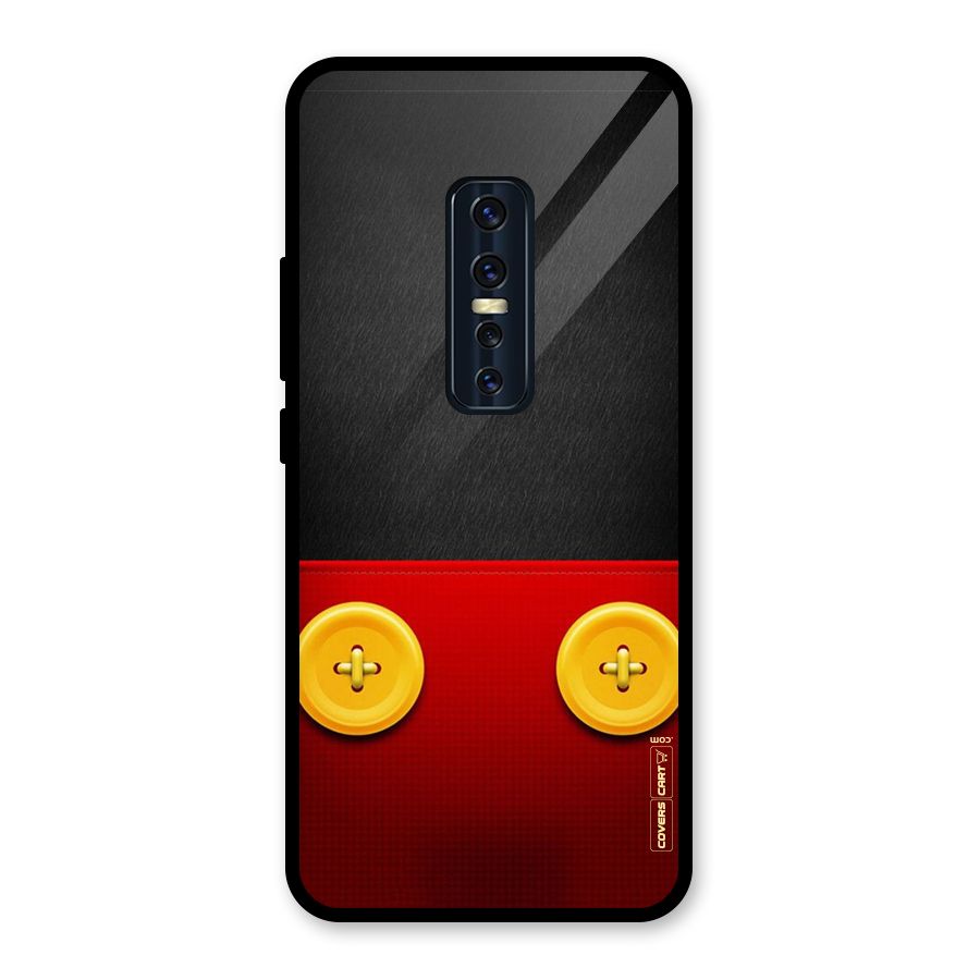 Yellow Button Glass Back Case for Vivo V17 Pro
