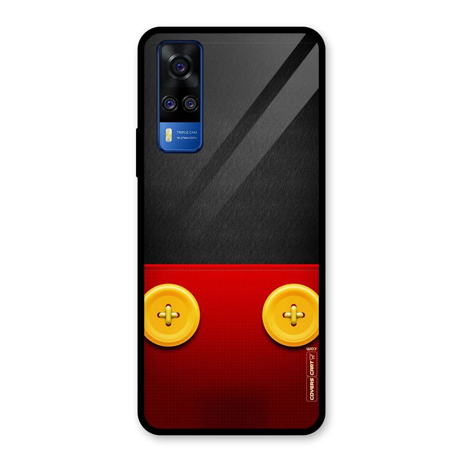 Yellow Button Glass Back Case for Vivo Y31