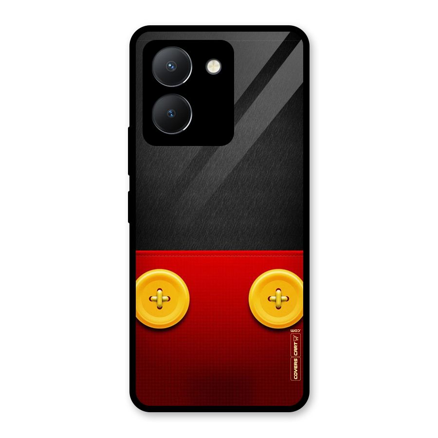 Yellow Button Glass Back Case for Vivo Y36