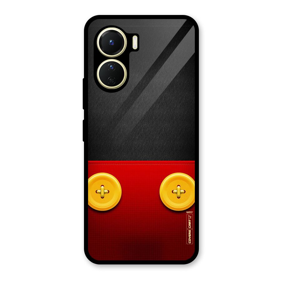 Yellow Button Glass Back Case for Vivo Y56