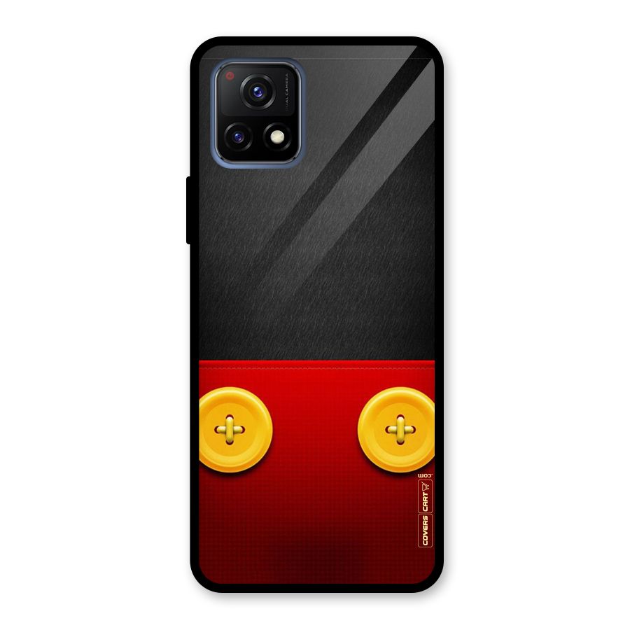 Yellow Button Glass Back Case for Vivo Y72 5G