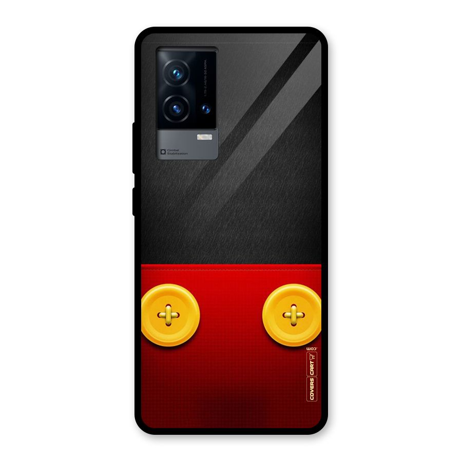 Yellow Button Glass Back Case for iQOO 9 5G