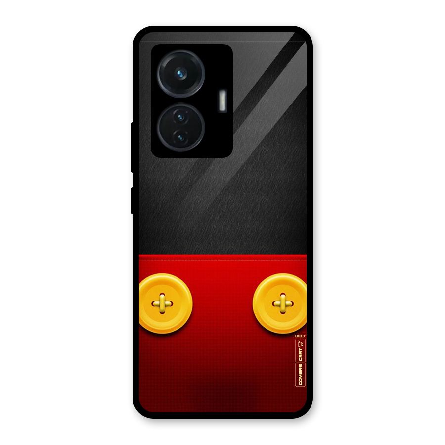 Yellow Button Glass Back Case for iQOO Z6 44W