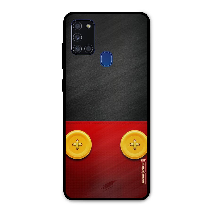 Yellow Button Metal Back Case for Galaxy A21s
