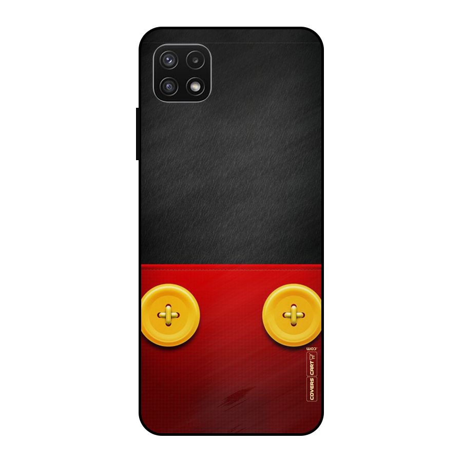 Yellow Button Metal Back Case for Galaxy A22 5G