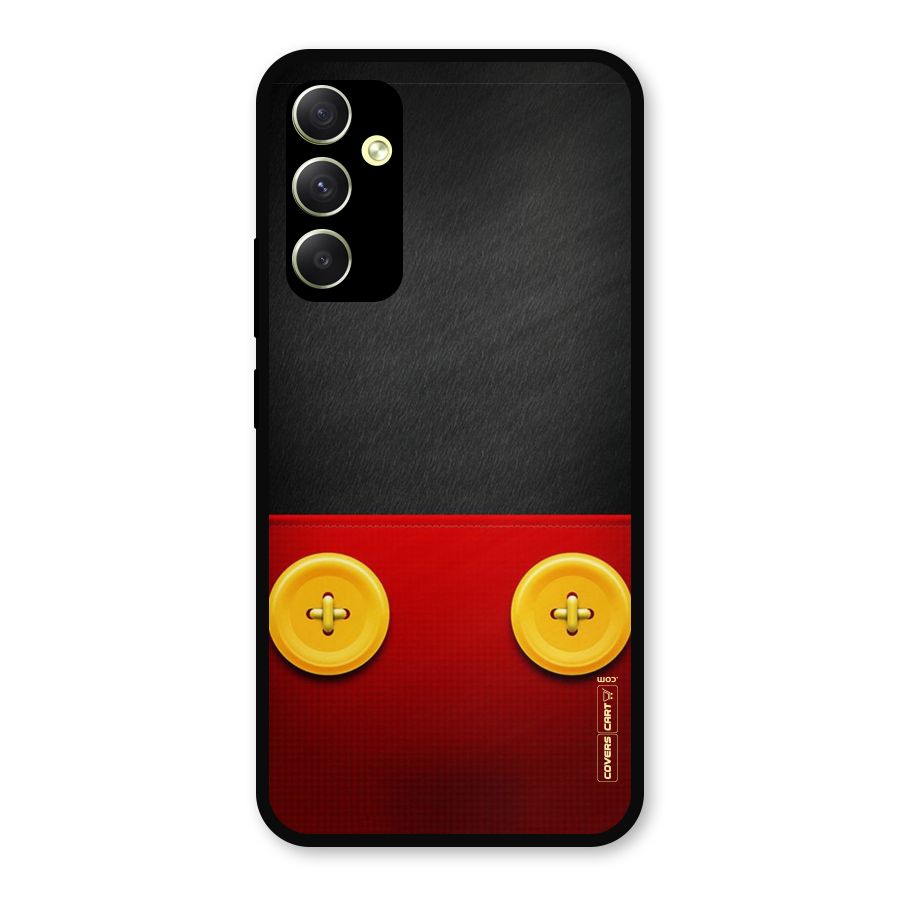 Yellow Button Metal Back Case for Galaxy A34