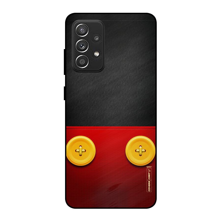 Yellow Button Metal Back Case for Galaxy A52s 5G