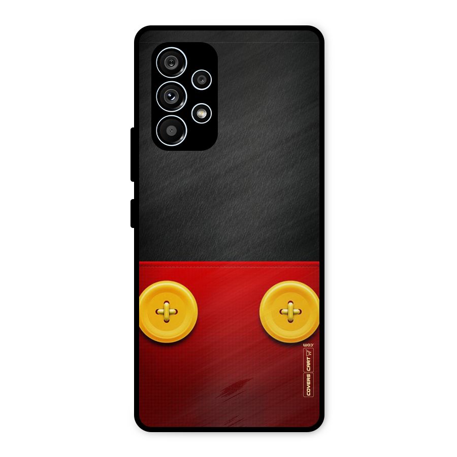 Yellow Button Metal Back Case for Galaxy A53 5G