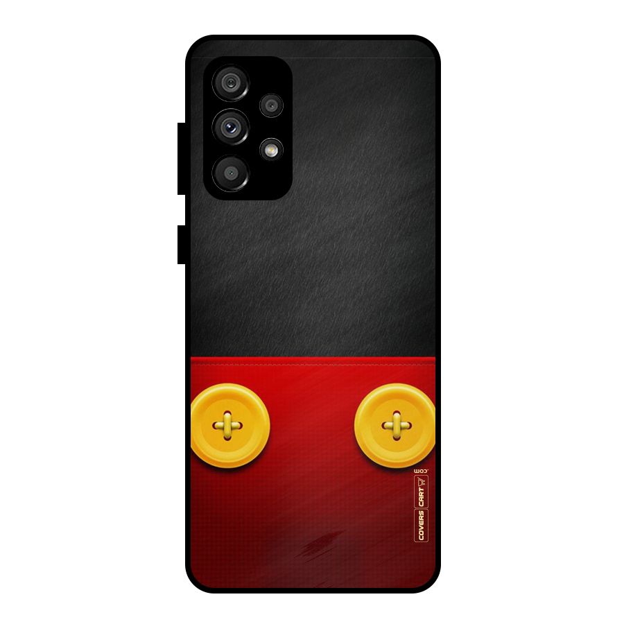 Yellow Button Metal Back Case for Galaxy A73 5G