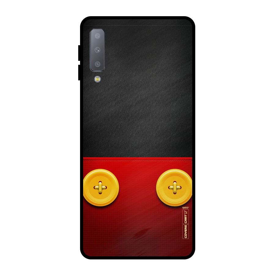 Yellow Button Metal Back Case for Galaxy A7 (2018)
