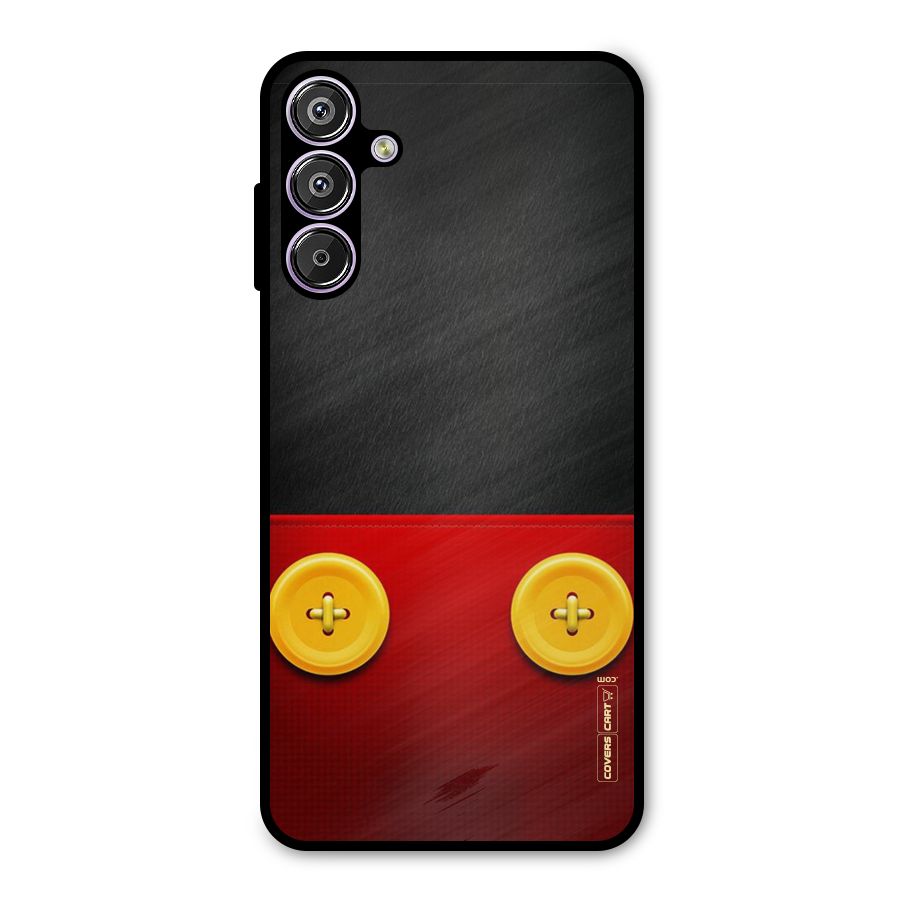 Yellow Button Metal Back Case for Galaxy M15