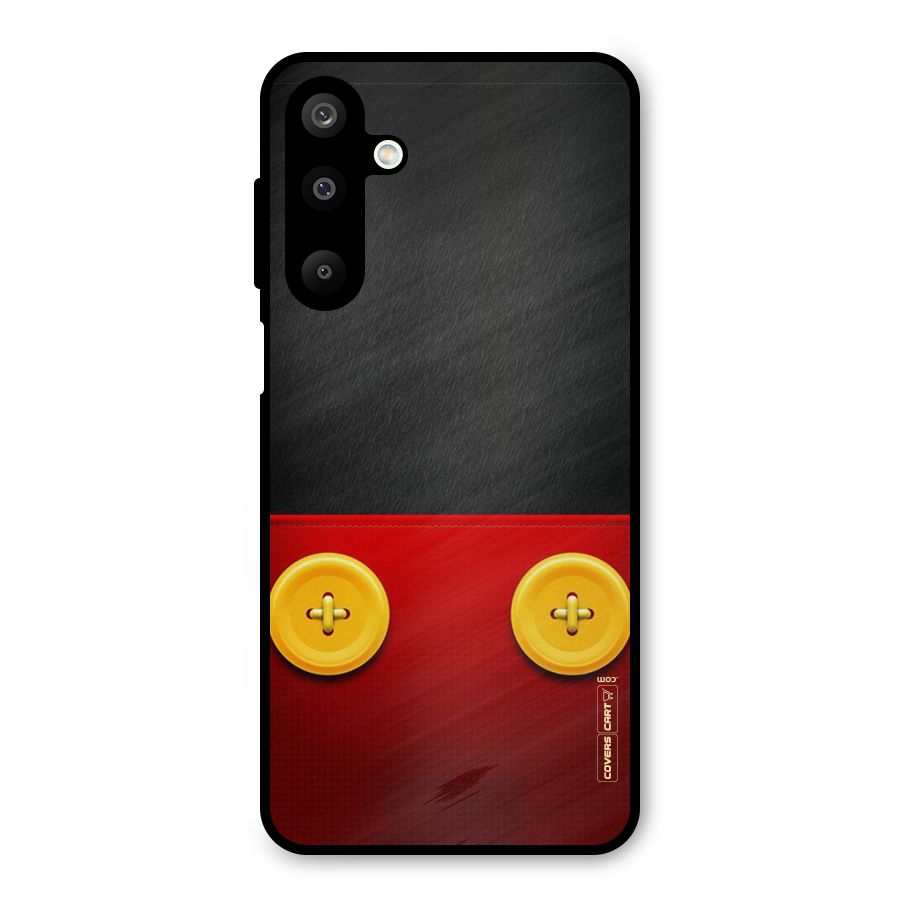 Yellow Button Metal Back Case for Galaxy M16