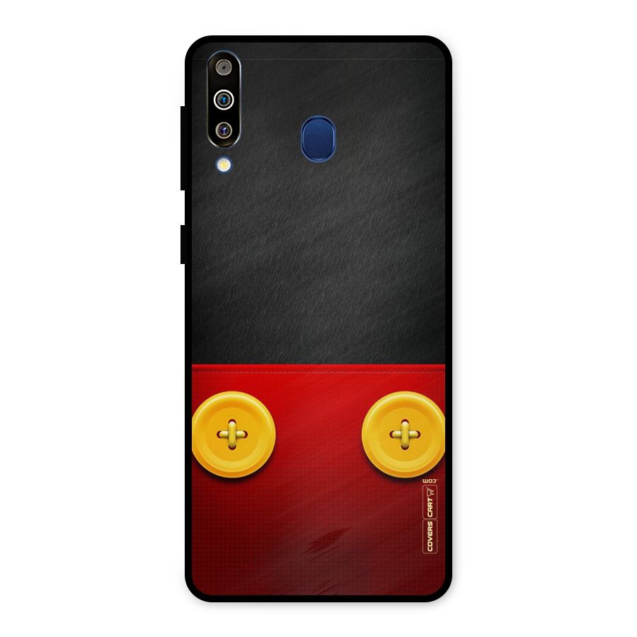 Yellow Button Metal Back Case for Galaxy M30