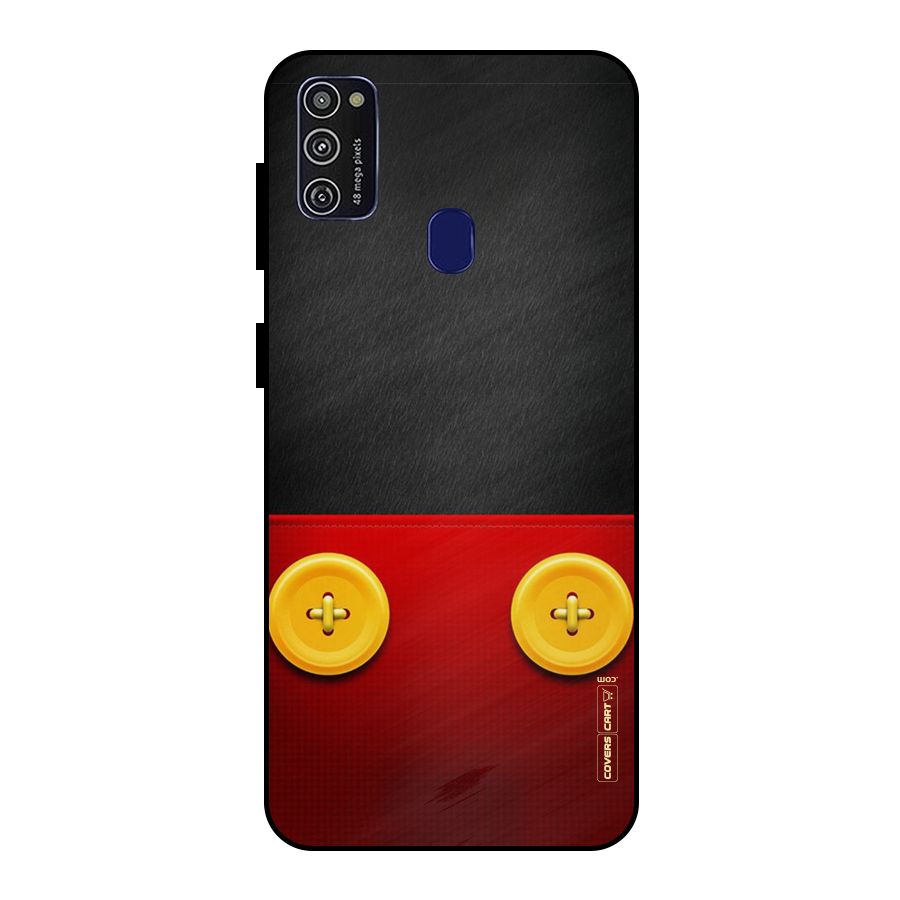 Yellow Button Metal Back Case for Galaxy M30s
