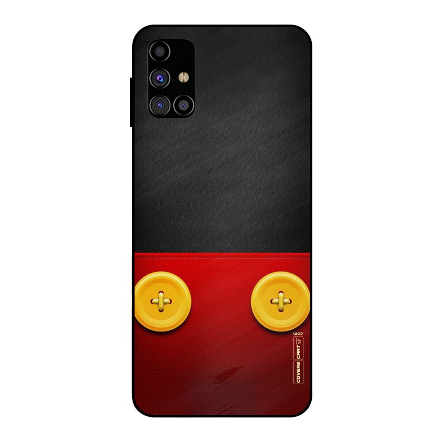 Yellow Button Metal Back Case for Galaxy M31s