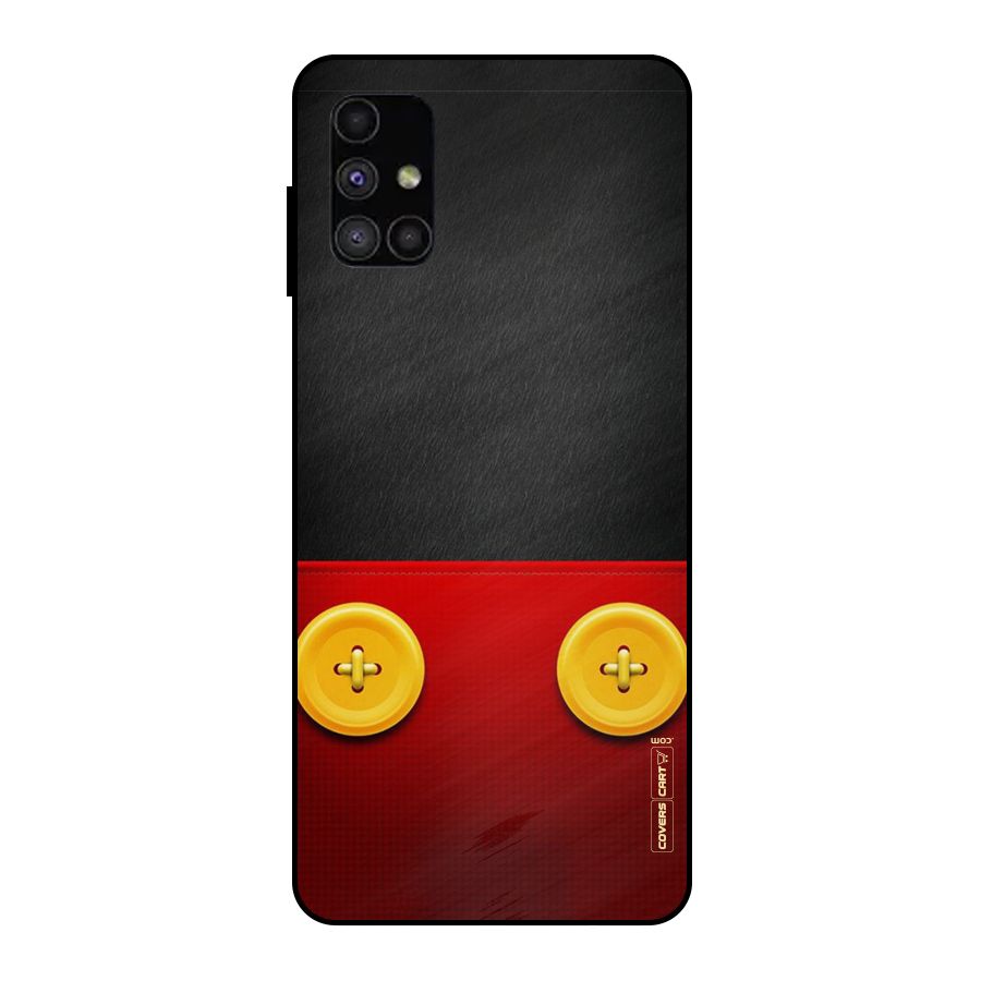 Yellow Button Metal Back Case for Galaxy M51