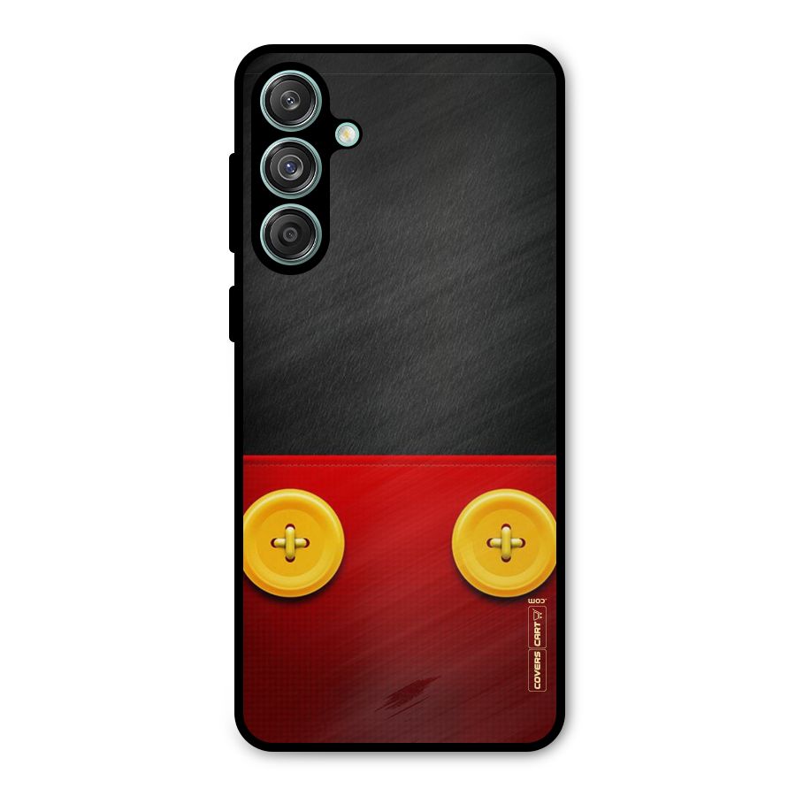 Yellow Button Metal Back Case for Galaxy M55 5G