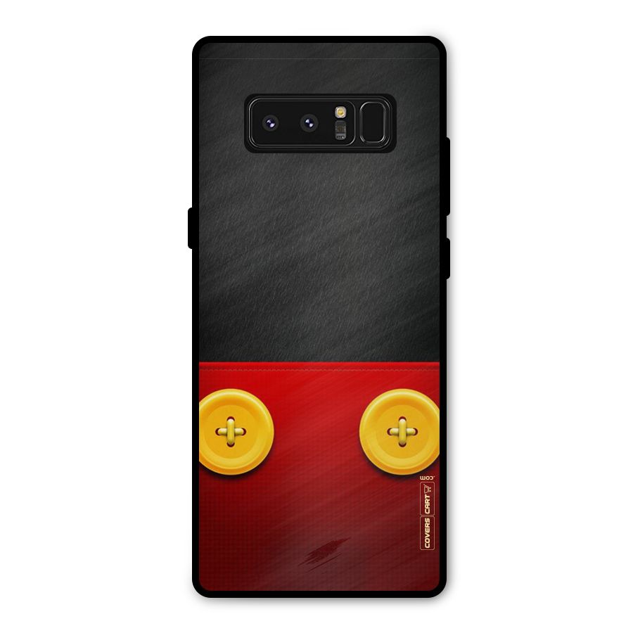 Yellow Button Metal Back Case for Galaxy Note 8