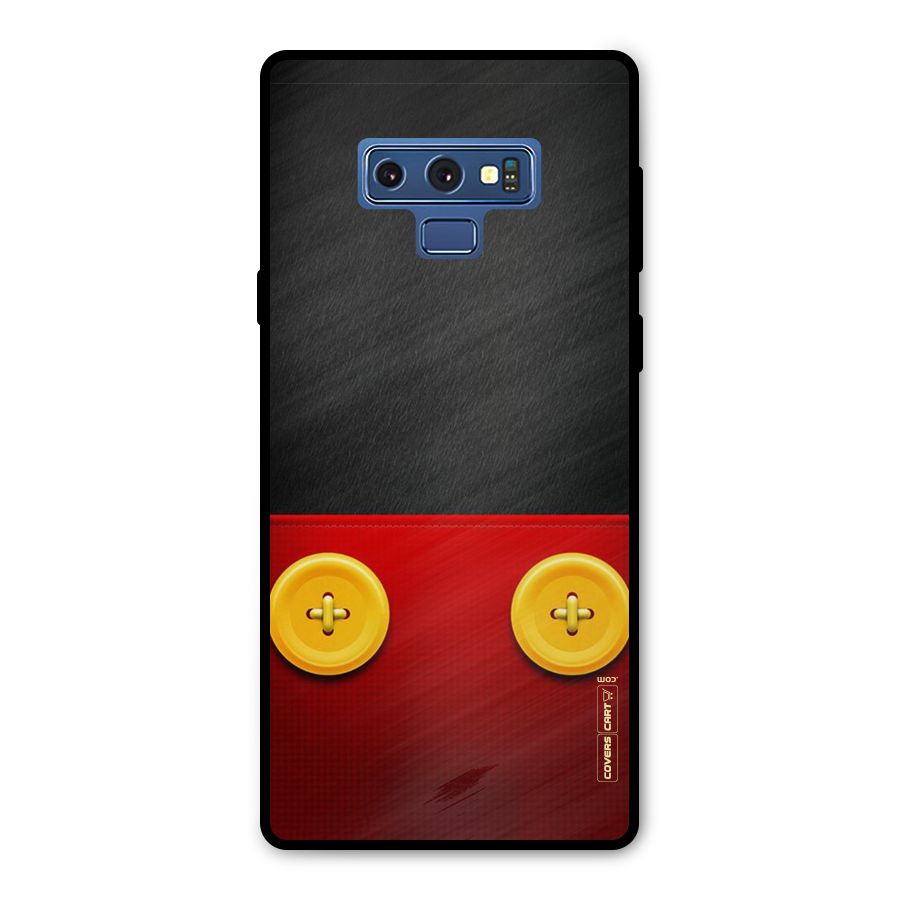 Yellow Button Metal Back Case for Galaxy Note 9