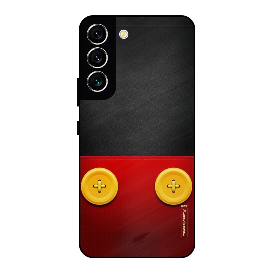 Yellow Button Metal Back Case for Galaxy S22 5G