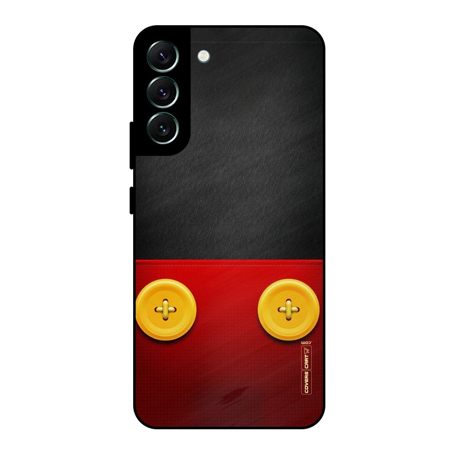 Yellow Button Metal Back Case for Galaxy S22 Plus 5G