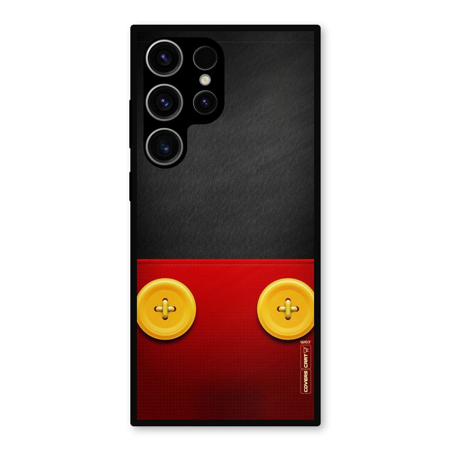 Yellow Button Metal Back Case for Galaxy S23 Ultra