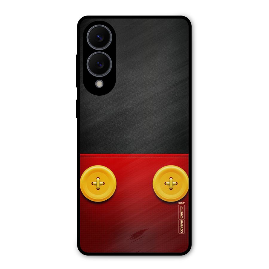 Yellow Button Metal Back Case for Galaxy S25 Edge