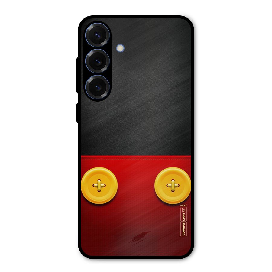 Yellow Button Metal Back Case for Galaxy S25 Plus