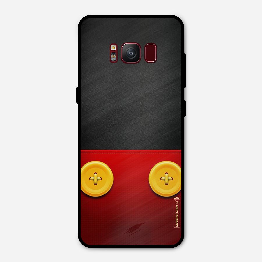 Yellow Button Metal Back Case for Galaxy S8